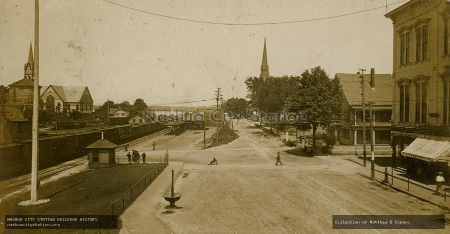 Postcard: Depot Square, Looking North, Lakeport, New Hampshire
